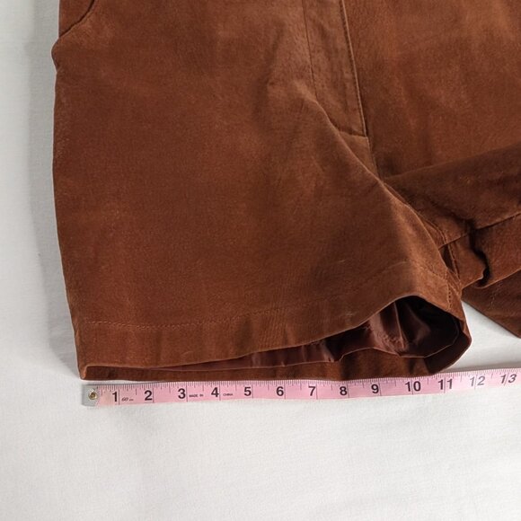 VTG Tan Brown Suede High Rise Long Length Shorts - Picture 5 of 7